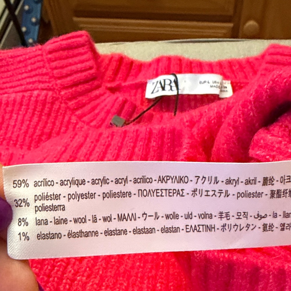 Zara Raspberry Crew Neck Sweater - Picture 3 of 4